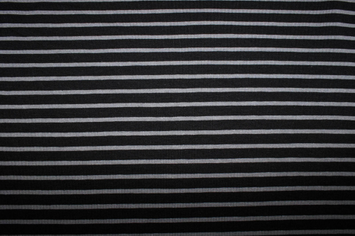 Preview: Ringeljersey Stoffonkel schwarz/dunkelgrau (10 cm)